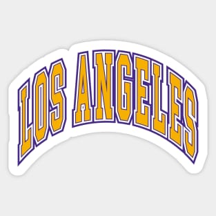 Los Angeles - Block Arch - White Gold/Purple Sticker